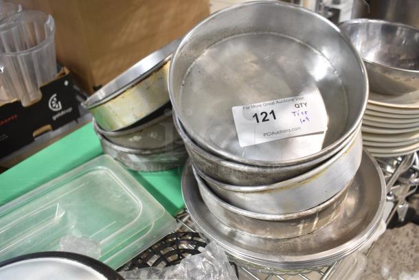 ALL ONE MONEY! Tier Lot of Various Items Including Metal Baking Pans and Stainless Steel Cylindrical Drop In Bins - Image 3 of 6