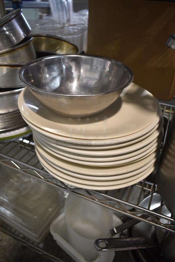 ALL ONE MONEY! Tier Lot of Various Items Including Metal Baking Pans and Stainless Steel Cylindrical Drop In Bins - Image 4 of 6