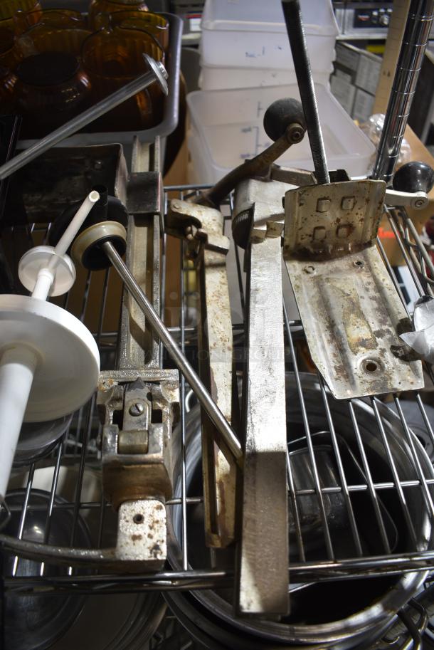 ALL ONE MONEY! Tier Lot of Various Items Including Utensils, Poly Bins and Commercial Can Openers - Image 6 of 7