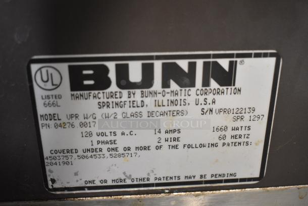Bunn VPR Metal Countertop 2 Burner Coffee Machine w/ Poly Brew Basket. 120 Volts, 1 Phase. - Image 4 of 5
