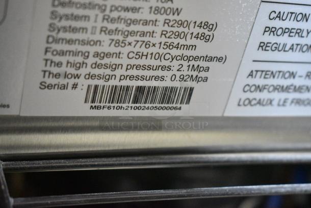 BRAND NEW SCRATCH AND DENT! Avantco 449SF10 Stainless Steel Commercial  31" Reach-In Blast Chiller / Freezer 88 lb. / 77 lb. 110-120 Volts, 1 Phase. Tested and Does Not Power On - Image 7 of 7