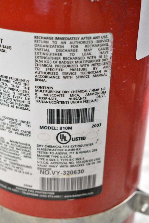 3 Fire Extinguishers. 3 Times Your Bid! BUYER MUST DISMANTLE. PCI CANNOT DISMANTLE FOR SHIPPING. PLEASE CONSIDER FREIGHT CHARGES. - Image 3 of 7