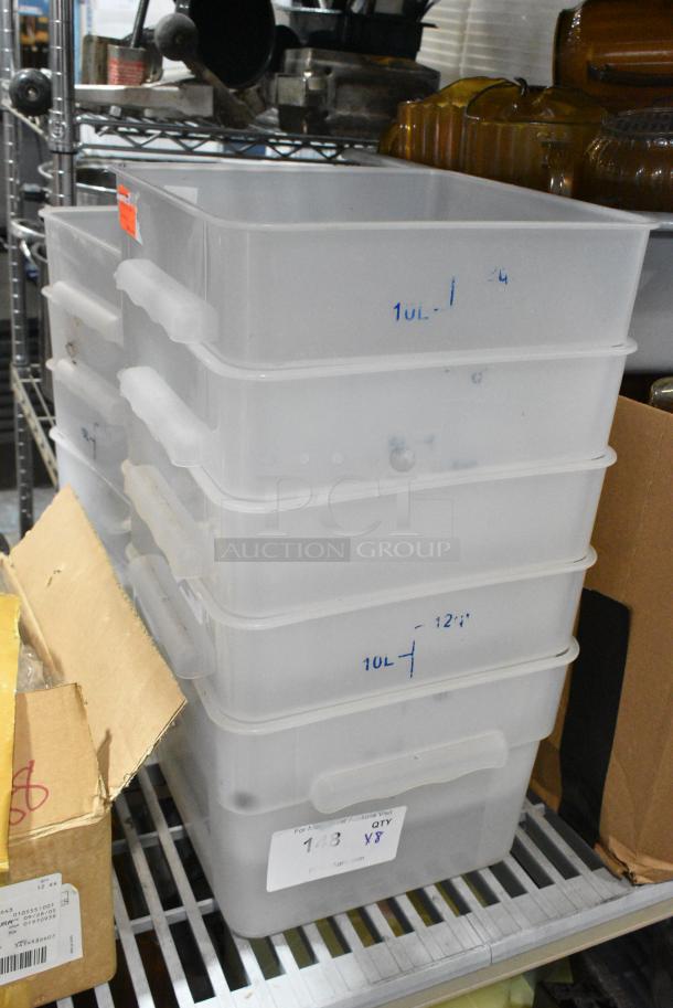 ALL ONE MONEY! Lot of 8 Poly Containers. - Image 1 of 4