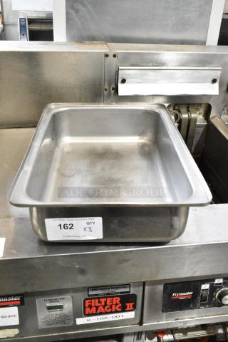 3 Metal Chafer Drop In Bins. 3 Times Your Bid!