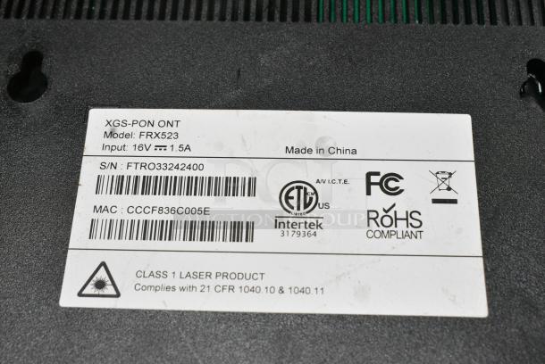 2 Various Items Including Frontier FRX523 Optical Network Terminal and Frontier FWR226e Fiber Wireless Router. 2 Times Your Bid! - Image 6 of 9