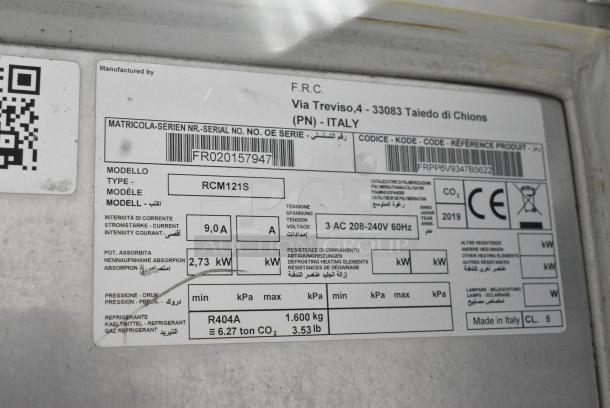 2019 Piper Products RCM121S Stainless Steel Commercial Blast Chiller on Commercial Casters. 208-240 Volts. - Image 8 of 8