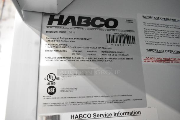 2019 Habco SE18 Metal Commercial Single Door Reach In Cooler Merchandiser w/ Poly Coated Racks. 115 Volts, 1 Phase. Tested and Powers On But Does Not Get Cold - Image 7 of 7