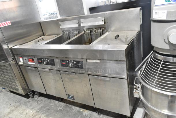 Frymaster FH217SE Stainless Steel Commercial Electric Powered 2 Bay Deep Fat Fryer w/ 2 Dumping Stations on Commercial Casters. 480 Votls, 3 Phase. - Image 2 of 18