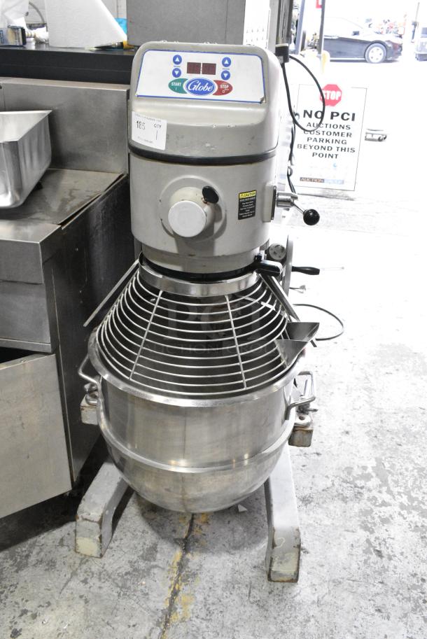 Globe SP60 Metal Commercial Floor Style 60 Quart Planetary Dough Mixer w/ Stainless Steel Mixing Bowl, Bowl Guard and Dough Hook Attachment. 220 Volts, 1 Phase. - Image 2 of 9
