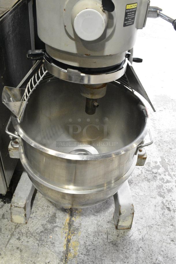 Globe SP60 Metal Commercial Floor Style 60 Quart Planetary Dough Mixer w/ Stainless Steel Mixing Bowl, Bowl Guard and Dough Hook Attachment. 220 Volts, 1 Phase. - Image 7 of 9