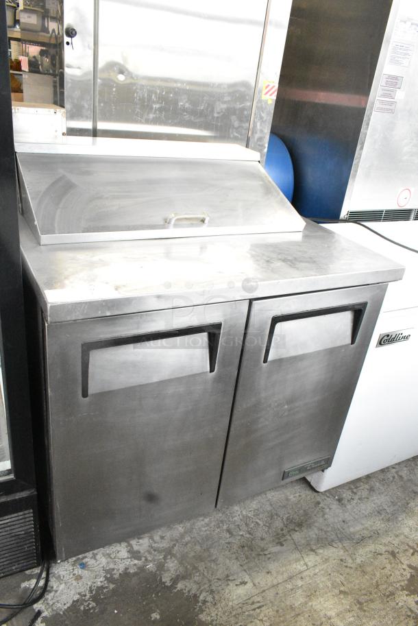 2019 True TSSU-36-08-HC Stainless Steel Commercial Sandwich Salad Prep Table Bain Marie Mega Top on Commercial Casters. 115 Volts, 1 Phase . Tested and Working! - Image 1 of 8