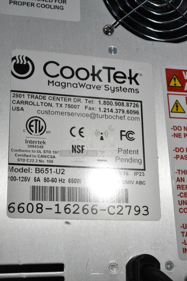 BRAND NEW IN BOX! 2016 CookTek B651-U2 Metal Single Burner Electric Powered Induction Range. 100-125 Volts, 1 Phase. - Image 9 of 10
