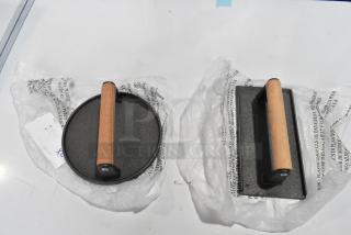 2 BRAND NEW SCRATCH AND DENT! Cast Iron Press for Griddle. 2 Times Your Bid!
