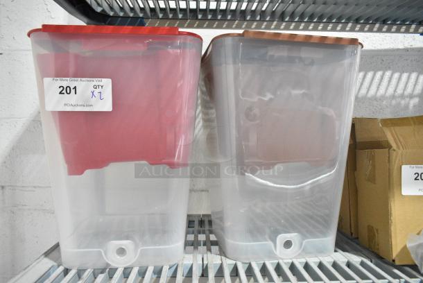 2 BRAND NEW SCRATCH AND DENT! Clear Poly Beverage Holder Dispenser.2 Times Your Bid! - Image 1 of 8