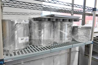 13 BRAND NEW SCRATCH AND DENT! Items Including 32645285 Chicago Metallic 45285 24 Cup 7 oz. Glazed Aluminized Steel Jumbo Muffin Pan - 17 7/8" x 25 7/8", 407BUNHALF Choice Half Size 13" x 18" 19 Gauge Wire in Rim Aluminum Bun / Sheet Pan, 4070122 Choice 2/3 Size 2 1/2" Deep Anti-Jam Stainless Steel Steam Table / Hotel Pan - 24 Gauge, Choice 2/3 Size 4" Deep Anti-Jam Stainless Steel Steam Table / Hotel Pan - 24 Gauge, Vollrath Stock Pot. 13 Times Your Bid!