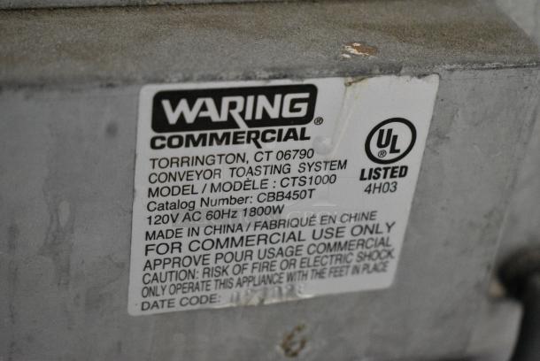 Waring CTS1000 Stainless Steel Commercial Countertop Conveyor Oven. 120 Volts, 1 Phase. Tested and Does Not Power On - Image 6 of 6