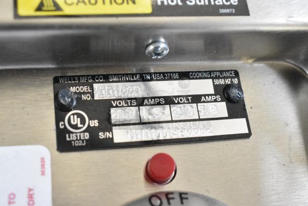 Wells HBD100D Stainless Steel Commercial Drop In Steam Well. 208/240 Volts, 1 Phase. - Image 6 of 6