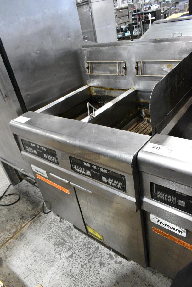 Frymaster FPPH255SD Stainless Steel Commercial Natural Gas Powered 2 Bay Deep Fat Fryer on Commercial Casters. 105,000 BTU. - Image 2 of 11