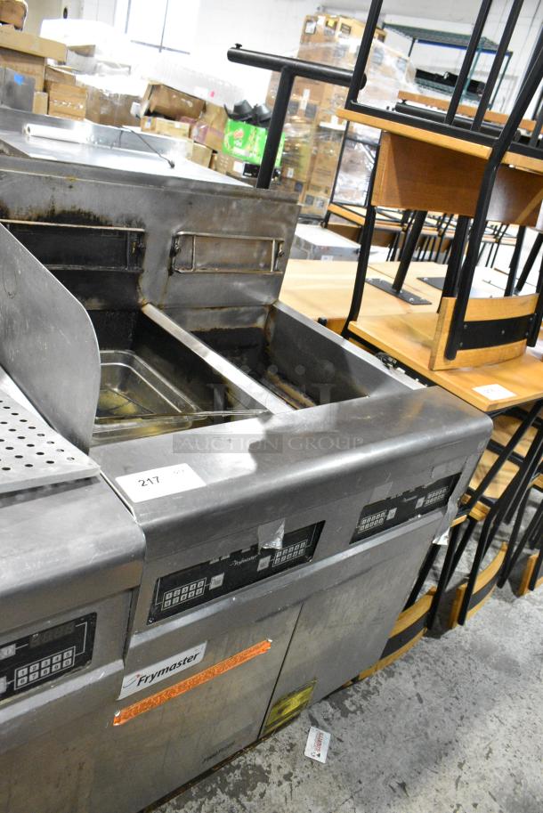 Frymaster FPPH255SD Stainless Steel Commercial Natural Gas Powered 2 Bay Deep Fat Fryer on Commercial Casters. 105,000 BTU. - Image 2 of 12