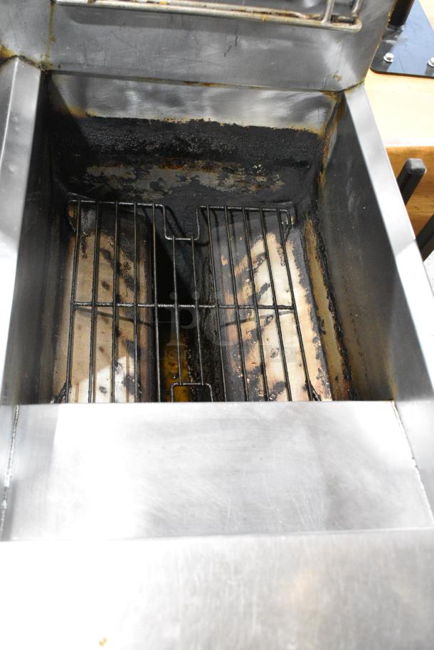 Frymaster FPPH255SD Stainless Steel Commercial Natural Gas Powered 2 Bay Deep Fat Fryer on Commercial Casters. 105,000 BTU. - Image 8 of 12