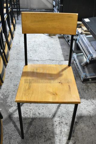 33 Wooden Bar Height Chair on Black Metal Frame. 33 Times Your Bid!