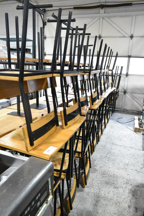 33 Wooden Bar Height Chair on Black Metal Frame. 33 Times Your Bid! - Image 2 of 5