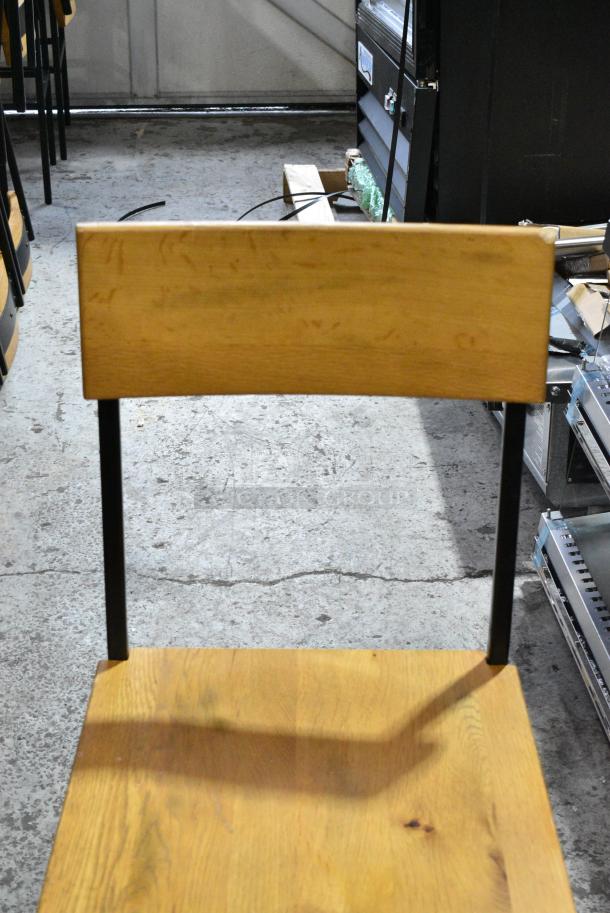 33 Wooden Bar Height Chair on Black Metal Frame. 33 Times Your Bid! - Image 3 of 5