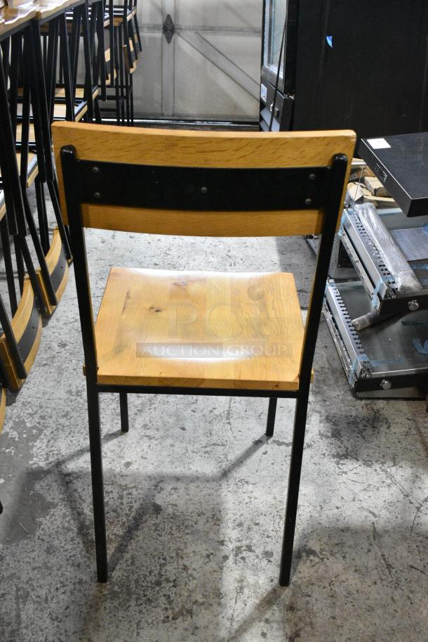 33 Wooden Bar Height Chair on Black Metal Frame. 33 Times Your Bid! - Image 5 of 5