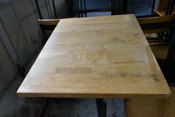 23 Butcher Block Wooden Table on Black Metal Table Base. 23 Times Your Bid! - Image 3 of 5