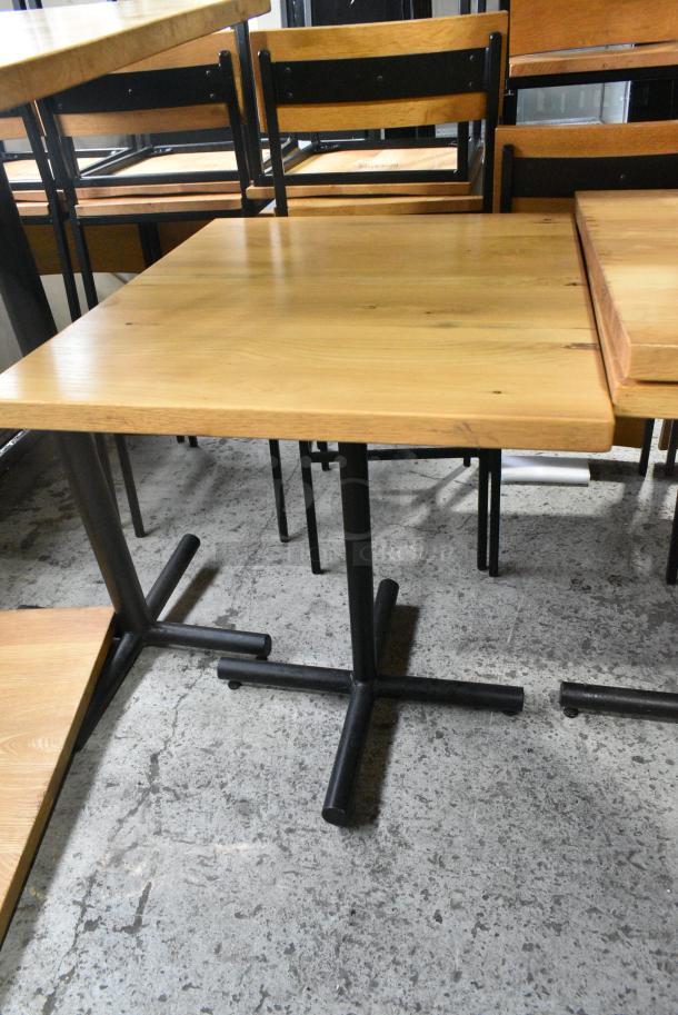 23 Butcher Block Wooden Table on Black Metal Table Base. 23 Times Your Bid! - Image 4 of 5