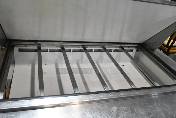 Arctic Air AMT48RZ Stainless Steel Commercial Sandwich Salad Prep Table Bain Marie Mega Top on Commercial Casters. 115 Volts, 1 Phase. Tested and Working! - Image 5 of 9