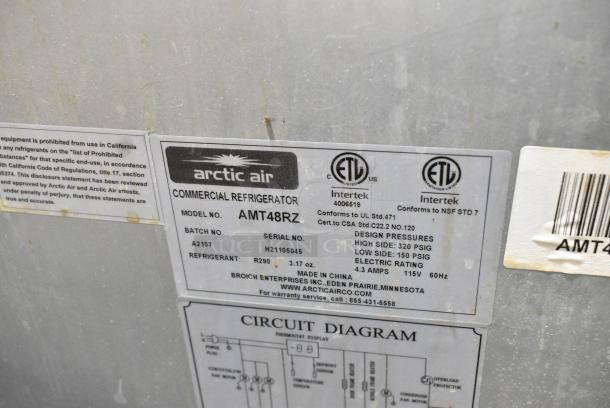 Arctic Air AMT48RZ Stainless Steel Commercial Sandwich Salad Prep Table Bain Marie Mega Top on Commercial Casters. 115 Volts, 1 Phase. Tested and Working! - Image 9 of 9