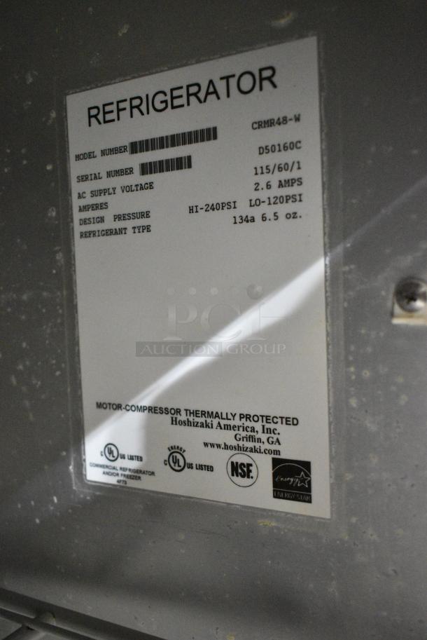 Hoshizaki CRMR48-W Stainless Steel Commercial 2 Door Work Top Cooler on Commercial Casters. 115 Volts, 1 Phase. Tested and Powers On But Does Not Get Cold - Image 8 of 8