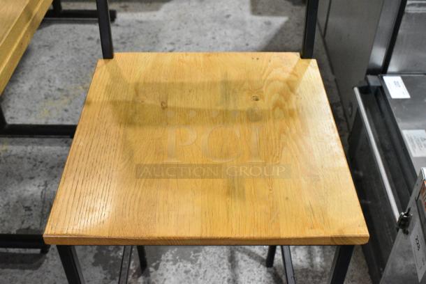 10 Wooden Bar Height Chair on Black Metal Frame. 10 Times Your Bid! - Image 3 of 5