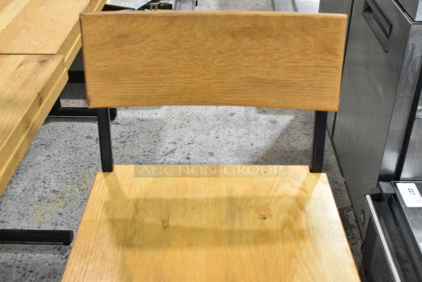 10 Wooden Bar Height Chair on Black Metal Frame. 10 Times Your Bid! - Image 4 of 5
