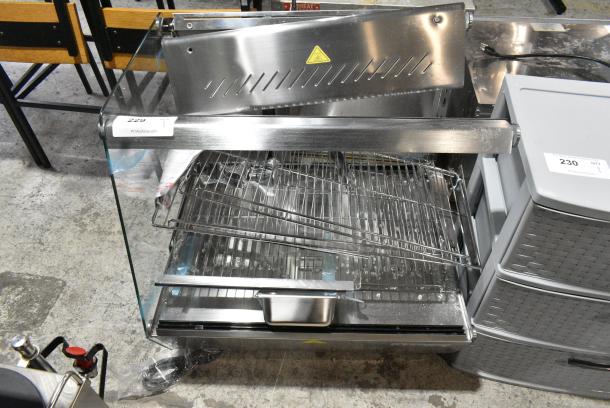 BRAND NEW SCRATCH AND DENT! ServIt 423HDM26SA HDM-26 26" Self / Full Service 3 Shelf Countertop Heated Display Case with Sliding Doors. 120 Volts, 1 Phase. Tested and Working! - Image 1 of 6