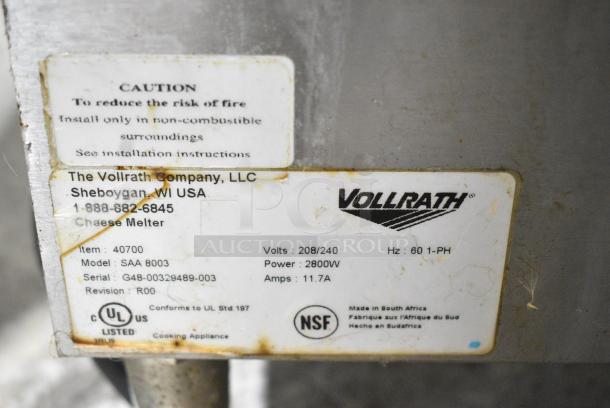 Vollrath Cayenne SAA 8003 40700 Stainless Steel Commercial Electric Powered Cheese Melter. 208/240 Volts, 1 Phase. - Image 6 of 6