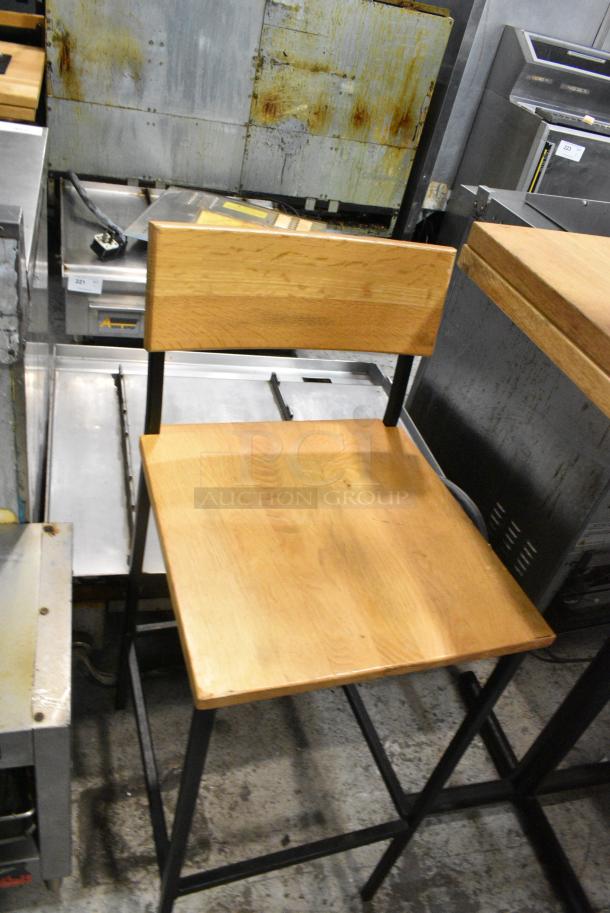 2 Wooden Bar Height Chair on Metal Frame. 2 Times Your Bid! - Image 1 of 4