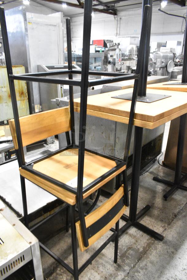 2 Wooden Bar Height Chair on Metal Frame. 2 Times Your Bid! - Image 2 of 4