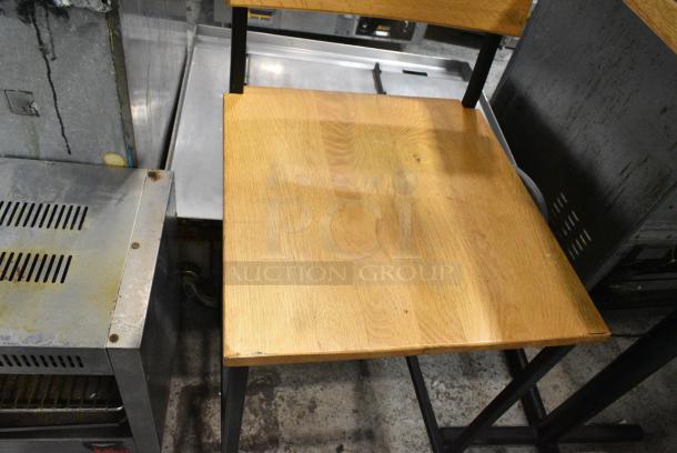 2 Wooden Bar Height Chair on Metal Frame. 2 Times Your Bid! - Image 4 of 4