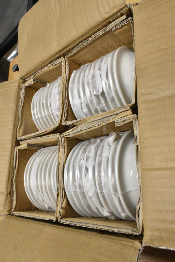 BRAND NEW SCRATCH AND DENT! Box of 36 Tuxton TNR-011 Nevada 3.5 oz. Eggshell Narrow Rim China Fruit Dish - 36/Case - Image 3 of 6