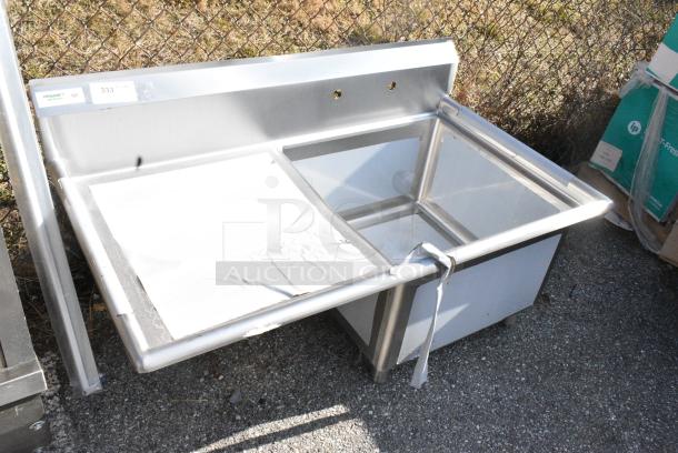 BRAND NEW SCRATCH AND DENT! Regency 600S1242424L Stainless Steel Single Bay Sink w/ Left Side Drain Board. No Legs. - Image 2 of 6