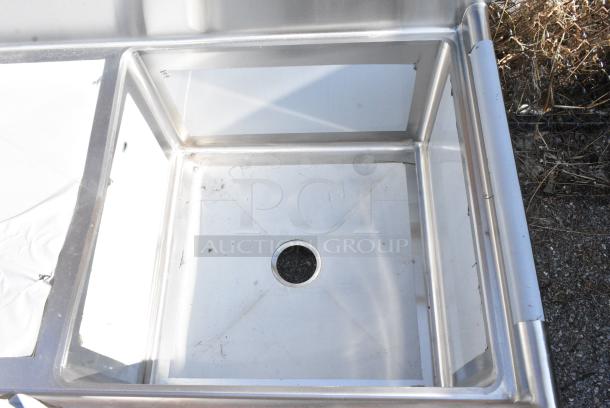 BRAND NEW SCRATCH AND DENT! Regency 600S1242424L Stainless Steel Single Bay Sink w/ Left Side Drain Board. No Legs. - Image 4 of 6