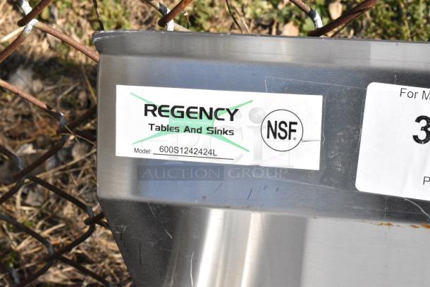 BRAND NEW SCRATCH AND DENT! Regency 600S1242424L Stainless Steel Single Bay Sink w/ Left Side Drain Board. No Legs. - Image 6 of 6