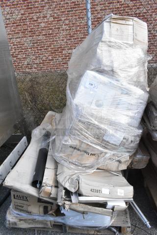 13 BRAND NEW SCRATCH AND DENT! Items Including 66AWLPTFOLDMC Lavex White Multifold Plastic Paper Towel Dispenser, ServIt 423ST4ASG Angled Sneeze Guard for 4-Pan Steam Tables, Flash Furniture Hercules Series DC-HY3410L-GRY-GG Adjustable Gray Bath and Shower Chair, 66AWLPTLEVR Lavex White Lever-Activated Paper Towel Dispenser, 66AWLPTPULL Lavex White Self-Adjusting Center Pull Paper Towel Dispenser, BM176DB18266. 13 Times Your Bid!