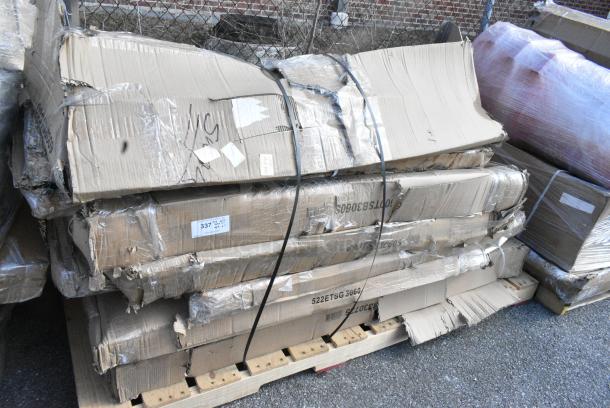 7 BRAND NEW SCRATCH AND DENT! Items Including 600PS1560 Regency 15" Wide Stainless Steel Wall Mounted Pot Rack with Shelf and 18 Galvanized Hooks, 600TSB3060S Regency 30" x 60" 16-Gauge Stainless Steel Commercial Work Table with 4" Backsplash and Undershelf, 600T2472G Regency 24" x 72" 18-Gauge 304 Stainless Steel Commercial Work Table with Galvanized Legs and Undershelf, 522ETSG3060 Steelton 30" x 60" 18 Gauge 430 Stainless Steel Work Table with Undershelf and 2" Rear Upturn, 600TSB3072S Regency 30" x 72" 16-Gauge Stainless Steel Commercial Work Table with 4" Backsplash and Undershelf. 7 Times Your Bid! - Image 1 of 7