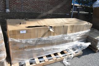 BRAND NEW SCRATCH AND DENT! Regency 600EBT3096D 30" x 96" 16 Gauge Type 304 Stainless Steel Enclosed Base Table with Sliding Doors and Adjustable Midshelf