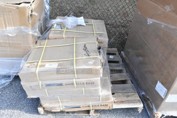 10 BRAND NEW SCRATCH AND DENT! 427BASEGRNGY Lancaster Table & Seating 110 lb. Gray Square Granite Umbrella Base. 10 Times Your Bid! - Image 1 of 4