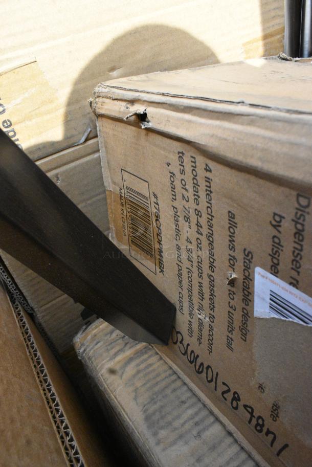 20 BRAND NEW SCRATCH AND DENT! Items Including 600B12136213 Regency 36" x 21" One Bowl Underbar Sink with (2) 13" Drainboards, 176CPDPM1BK DISPENSER CUP MODULAR SINGLE CAB BLACK ABS, BLK TRIM, 8-44OZ CUPS, 3493636CB Lancaster Table & Seating 36" x 36" Laminated Square Table Top Reversible Cherry / Black. 20 Times Your Bid! - Image 7 of 10