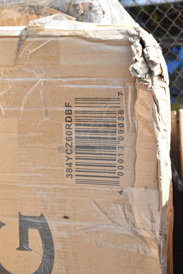 15 BRAND NEW SCRATCH AND DENT! Items Including 384YCZ60RDBF Lancaster Table & Seating 60" Round Heavy-Duty Granite White Plastic Bi-Folding Table, 600PRW36ELKD Regency 38 Pan End Load Wire Bun / Sheet Pan Rack - Unassembled, 522SG3048 Steelton 30" x 48" 18-Gauge Stainless Steel Equipment Stand with Undershelf and Galvanized Legs. 15 Times Your Bid! - Image 4 of 8